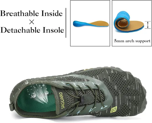 Vista 5 de SAGUARO Men's Women's Barefoot Minimalist Shoes Athletic Hiking Water Shoes for Aqua Swimming Trail Running Cross Training