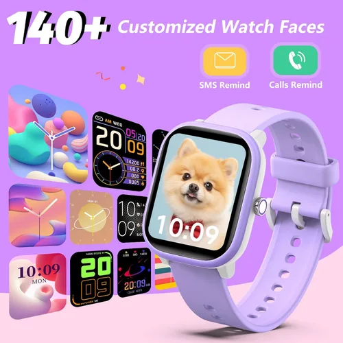 Vista 4 de Wach - Reloj inteligente para niños de 6 a 15 años, monitor de actividad física de 1.8 pulgadas, no necesita teléfono, podómetro, monitor de sueño