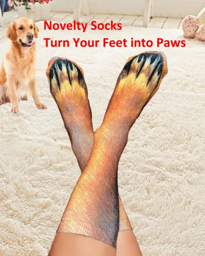 Vista 5 de 2 pares de calcetines divertidos, regalos para adultos, adolescentes, niños y niñas, calcetines de patas de animales novedosos