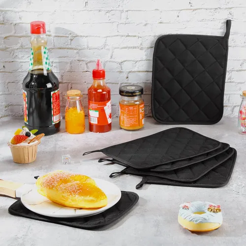 Vista 3 de Hoolerry 20 Piezas Agarraderas para Ollas con Bolsillo Sublimación 7x9'' Algodón Agarraderas para Ollas de Horno al Por Mayor con Lazos para Colgar