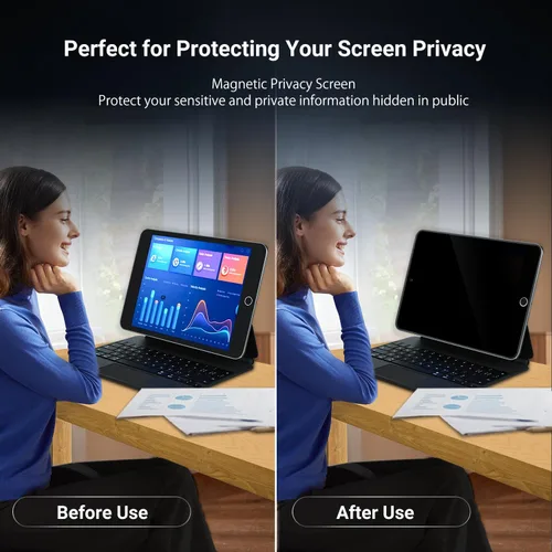 Vista 5 de ZOEGAA Pantalla de privacidad para iPad Mini 5, protector de pantalla de privacidad compatible con iPad Mini 5 (2019) y iPad Mini 4, anti luz azul