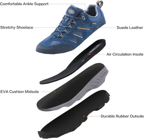 Vista 2 de TFO Zapatos de senderismo transpirables para hombre ligeros antideslizantes suaves resistentes a desgarros para exteriores senderismo caminatas