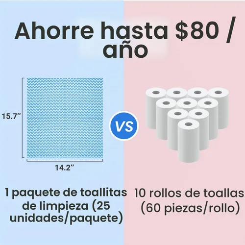 Vista 5 de Paños de limpieza reutilizables, toallas de papel para platos, toallas de limpieza doméstica, paños multiusos de secado rápido, paños de cocina