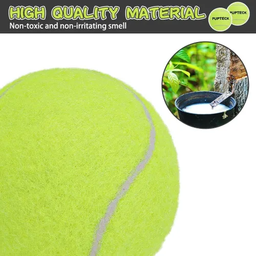 Vista 5 de PUPTECK Pelotas de tenis chirriantes para perros, juguetes de pelota hinchable de entrenamiento de 2.5 pulgadas, paquete de 12 paquetes para perros
