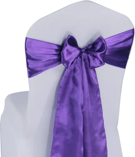 Vista 5 de WELMATCH Lazos de satén rosa rubor para silla, 50 unidades, lazos para sillas de decoración de banquetes de boda, fiesta, evento (rosa rubor, 50)