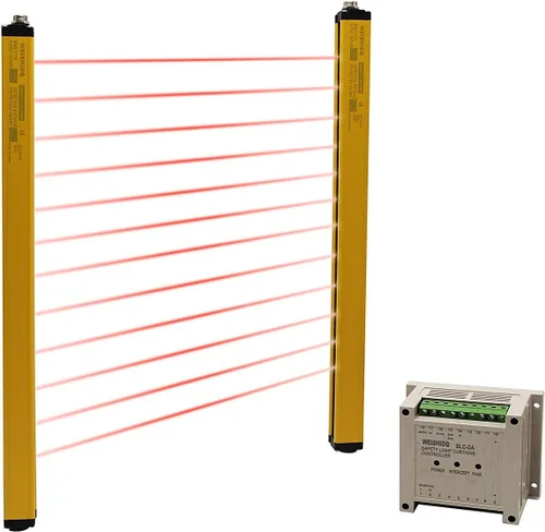 Vista 2 de CGOLDENWALL Sensor de protección de seguridad de cortina de luz de seguridad protector de punzonadora de rejilla de seguridad Paso de haz 1.575 in