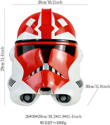 Vista 5 de Commander - Casco de resina para adulto, tamaño completo, máscara de clon de Halloween para cosplay, colección de accesorios