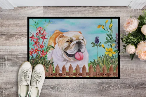 Vista 2 de Caroline's Treasures CK1201MAT - Felpudo con resorte de bulldog inglés, 18 x 27 pulgadas, para interiores y exteriores, para entrada
