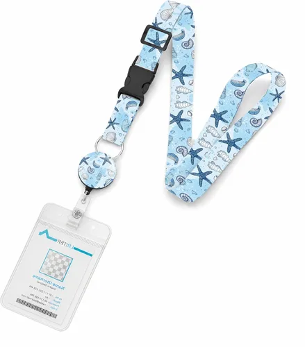 Vista 8 de Cordón de barco de crucero, con cordón de identificación ajustable con cierre desmontable, soporte impermeable para tarjetas de identificación