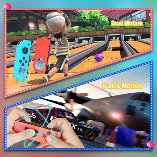 Vista 7 de Reemplazo para controlador Nintendo Switch, Joycon inalámbrico para controladores de interruptor, Joycons para Switch Nintendo con sensor