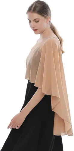 Vista 5 de LMVERNA Chal para mujer, capas formales de gasa, ligeras, transparentes para cubrir el vestido