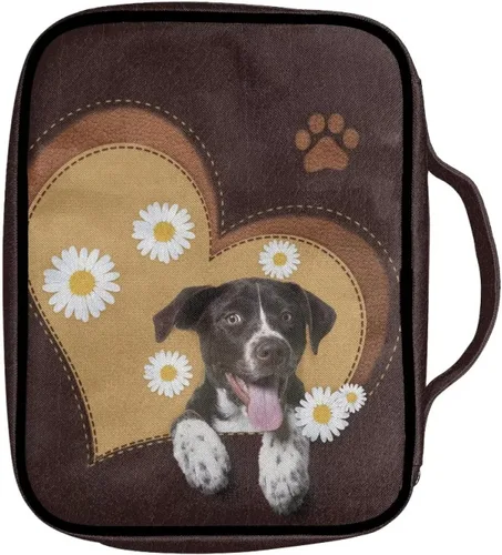 Vista 2 de Lovely 3D Dog Daisy Puppy Paw Print - Fundas grandes de la Biblia con bolsillo con cremallera y asa, bolsas ligeras para la Biblia y bolsa