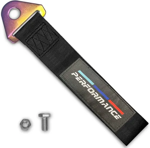 Vista 10 de Q1-TECH, Correa de remolque JDM – Cinturón de remolque de carreras deportivas, gancho de cuerda de tracción personalizado para parachoques delantero