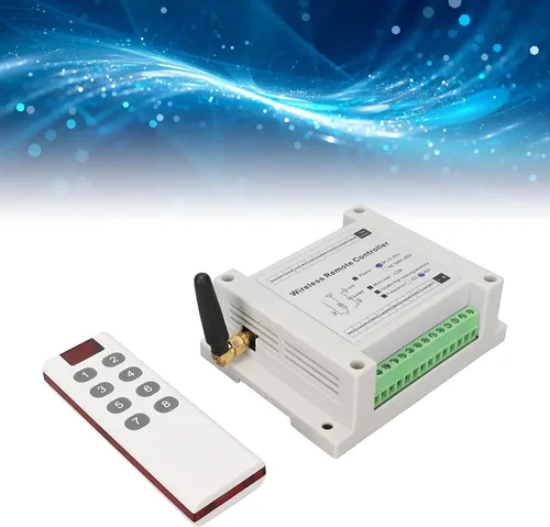 Vista 6 de Tablero de relé de canal, relé de 8 canales, 8CH 10A DC 12V-36V Control de lámpara Módulo de relé de interruptor de radio con control remoto