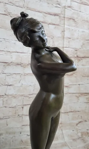 Vista 7 de EUROPEAN BRONZE Handcrafted Bronze Sculpture Sale Art Patoue Jean Artist French by Woman Nude Brilliance Hot Cast Handmade Art Noveau