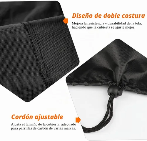 Vista 3 de Cubierta de parrilla de carbón para Cuisinart CCG190RB, cubierta redonda de parrilla de carbón portátil para Weber Smokey Joe 14, cubierta