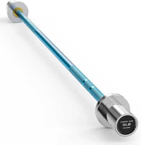Vista 8 de PAPABABE Olympic Barbell, 4ft/6.5ft Straight Barbell for Strength Training and Technique Adjusting, 2 inch Womens Olympic Bar with Moderate Knurling