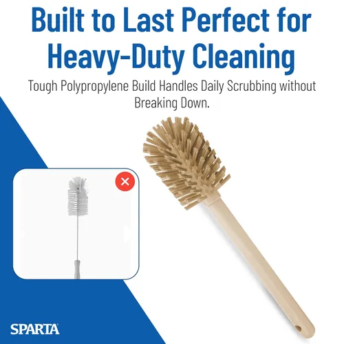 Vista 7 de SPARTA Cepillo Grande para Botellas de Agua Ideal para Frascos de Boca Ancha, Botellas y Vasos, Herramienta de Lavado de Platos con Mango para Beige