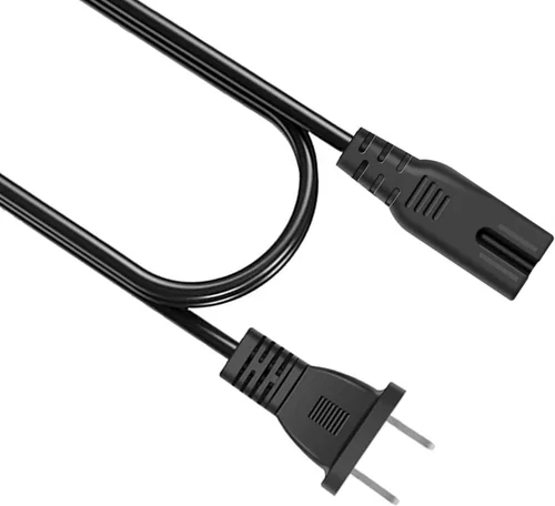 Vista 7 de Cable de alimentación de 2 clavijas compatible con TCL Roku Smart LED LCD HD TV Apple Samsung Sharp reemplazo 3 pies cable de alimentación de TV