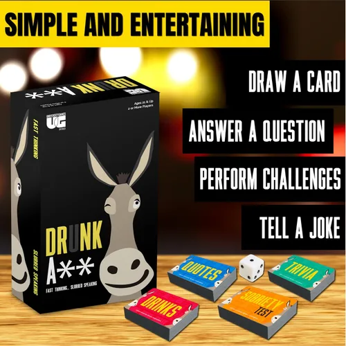 Vista 4 de University Games Drunk Ass Team Trivia Game, para edades de 21 años y hasta 4 o más jugadores