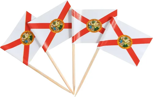 Vista 33 de QQSD Bandera de palillo de dientes de Alabama para decoración de cupcakes, 100