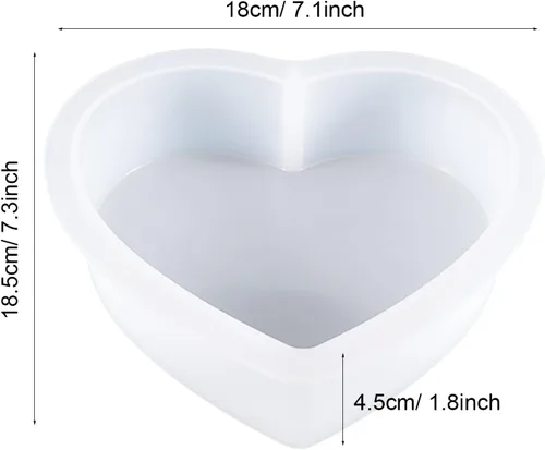 Vista 2 de Cayway Moldes de silicona con forma de corazón grande para flores, fundición de resina, boda de bricolaje, decoración del hogar