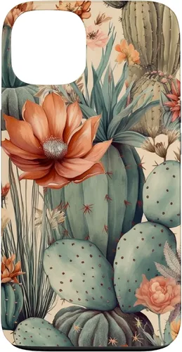 Vista 7 de Cactus Botanical Desert Western Funda bohemia moderna terracota para iPhone 17