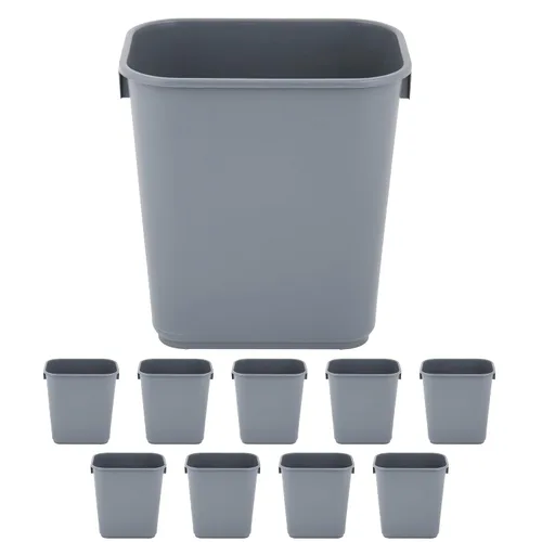 Vista 56 de Cubo de basura rectangular beige de 10 galones para restaurante, papelera comercial, papelera de plástico para oficina, cubo de basura para baño