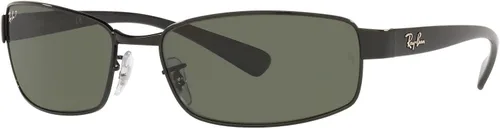Vista 2 de Ray-Ban Lentes de sol rectangulares polarizados metálicos RB3364