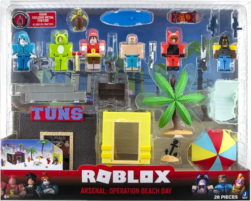 Vista 2 de Roblox Colección de acción - Arsenal: Operation Beach Day Deluxe Playset [Incluye artículo virtual exclusivo]