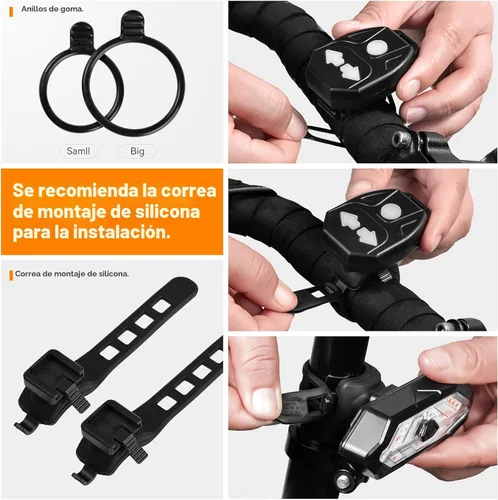 Vista 7 de Luz trasera de bicicleta con intermitentes USB recargable para bicicleta de 120 lúmenes, ultra brillantes, LED intermitentes para bicicleta, 5 modos