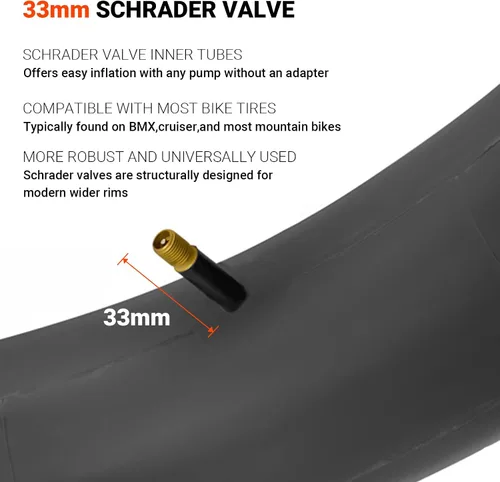 Vista 3 de Himiway Tubos de bicicleta de neumáticos gruesos, 20/26 x 4.0/4.90 AV33mm Schrader Valve Tubos de bicicleta gruesos, tubo interior de repuesto