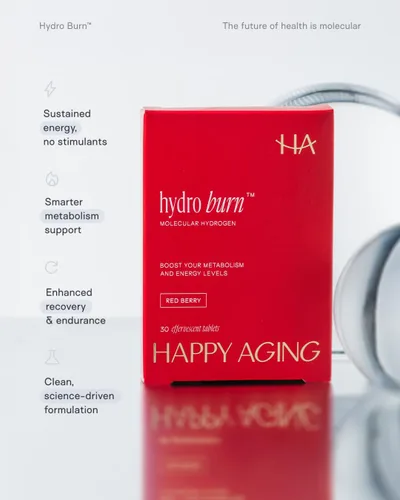 Vista 2 de Happy Aging Hydro Burn H2 Tabletas de agua de hidrógeno molecular Energía limpia y apoyo metabólico Hidrógeno molecular con magnesio