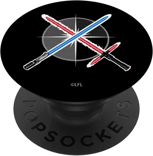 Vista 6 de Star Wars PopSockets MagSafe PopGrip con sable de luz azul vs rojo para iPhone