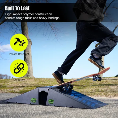Vista 3 de Ten-Eighty Micro Flybox - Juego de rampas de lanzamiento con 2 rampas de conexión, monopatín portátil, bicicleta BMX, scooter, auto a control