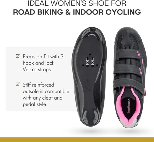 Vista 5 de Tommaso Pista SPD & Peloton Shoes for Women2 in 1Fit for Peloton, Road Bicycles & Most Indoor BikesInstall Your Own Delta or SPD Cleats Essential