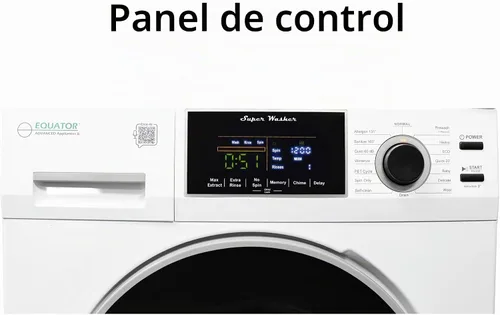 Vista 3 de Lavadora compacta Equator 1,6 pies cúbicos/15 libras con ciclo para mascotas, 15 programas, 110V (blanco)