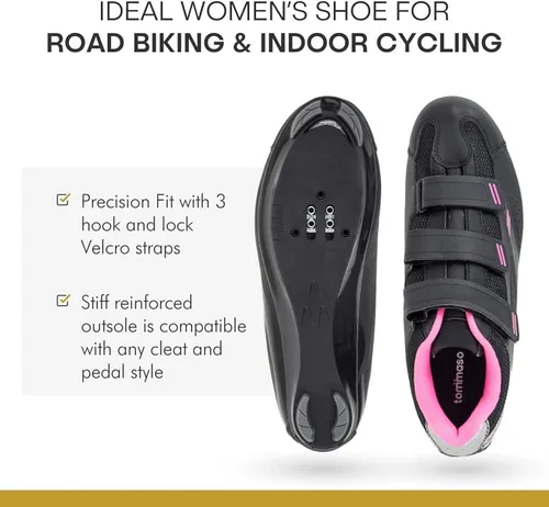 Vista 5 de Tommaso Pista - Tenis para bicicleta de carretera para mujer, compatible con Dual Cleat