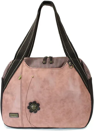 Vista 3 de CHALA Bolso de mano de hombro rosa con llavero de perro y monedero (Pug), Pug