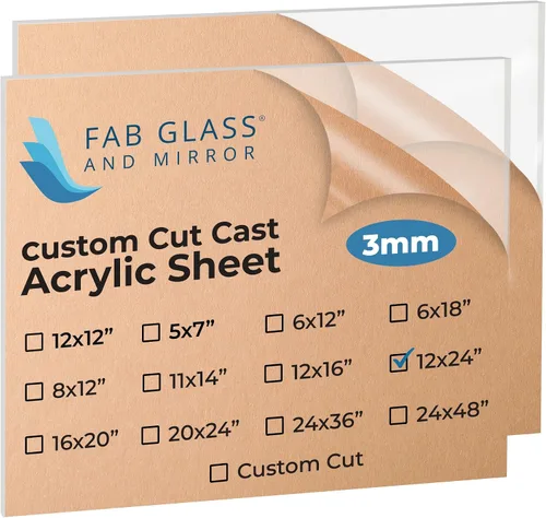 Vista 41 de Fab Glass and Mirror ACR12M5X7RC - Hoja de plexiglás acrílico de plástico PET de 5 x 7 x 1/2 pulgadas de grosor con película protectora, peso ligero