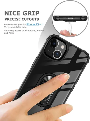 Vista 7 de Ring Kickstand - Funda transparente para iPhone 13 de 6.1 pulgadas (no para iPhone 13 Pro), funda protectora delgada de protección contra caídas
