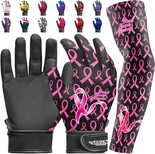 Vista 14 de Guantes de bateo para jóvenes de Exxact Sports con mangas para brazos para niños y niñas, guantes de béisbol para niños para bateo de sóftbol, T-Ball