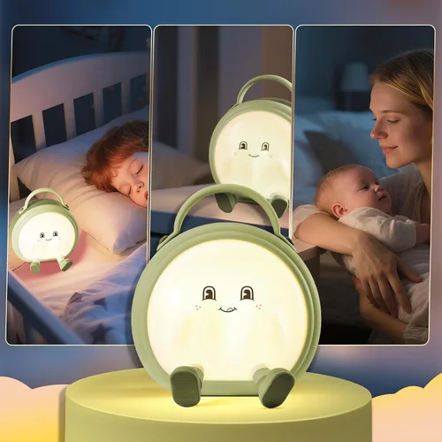 Vista 4 de Luz nocturna para niños, lámpara de mesa y mesita de noche inalámbrica táctil portátil para guardería, lactancia materna, dormitorio, 3 niveles