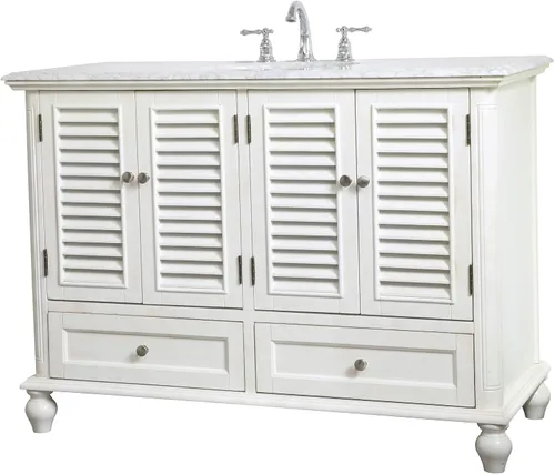 Vista 3 de Mueble de baño de 48.0 in, color blanco envejecido