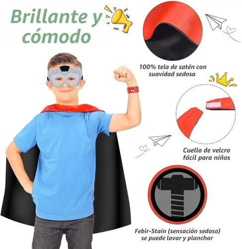 Vista 4 de Roko Juguetes para niños de 3 a 10 años, capas de superhéroe para niños, disfraces de fiesta, suministros de fiesta, regalos de Navidad, regalos
