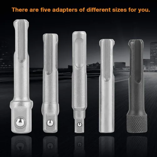 Vista 3 de Adaptador de enchufe de acero SDS Plus de 3 piezas, accesorios de herramientas eléctricas de extensión hexagonal de enchufe SDS de 2 piezas