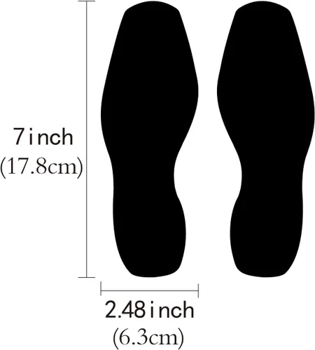Vista 2 de 20 pares de calcomanías de suelo de huella cuadrada negra de 7 pulgadas Recortes de huella precortados para todas las decoraciones de fiesta