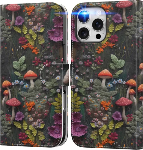 Vista 28 de DEENAKIN Funda tipo cartera para iPhone 15 con tarjetero + clip para efectivo, bloqueo RFID, protección contra caídas de grado militar y obras