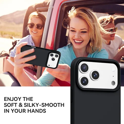 Vista 5 de GUAGUA Funda compatible con iPhone 17 Pro Max de 6.9 pulgadas, silicona líquida, goma de gel suave, delgada, forro de microfibra delgada
