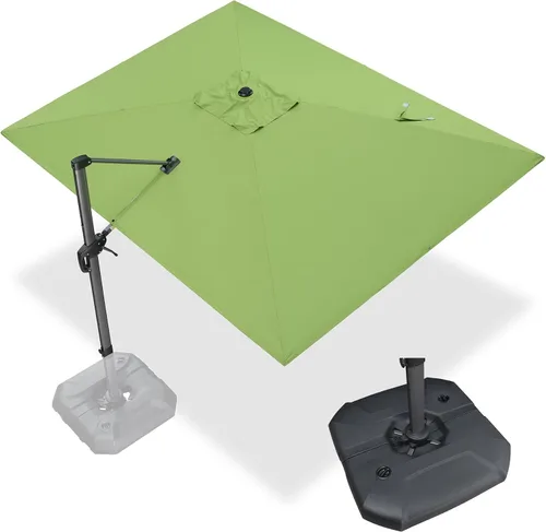Vista 511 de PURPLE LEAF Paraguas al aire libre con base 8' x 8' protección solar verde Manzana Verde (Apple Green)